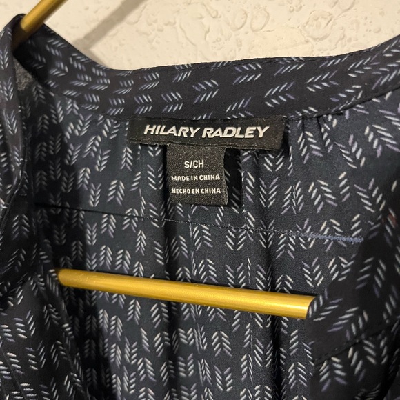 Hilary Radley dress navy blue print size S with drawstring waist - Picture 2 of 5
